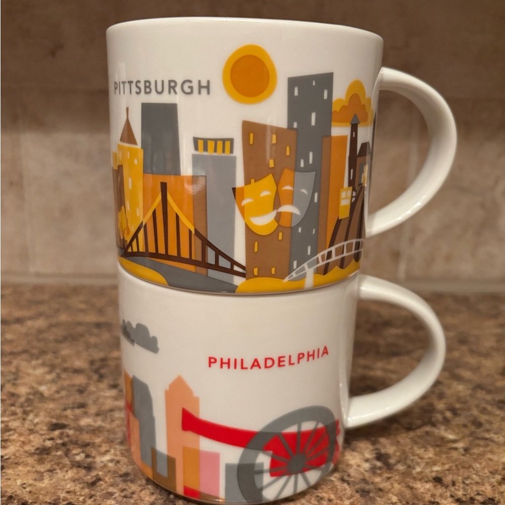Starbucks Cityscape Mug Set - Pittsburgh and Philadelphia